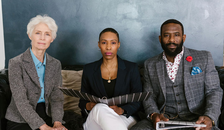 Leaders in a boardroom discussion